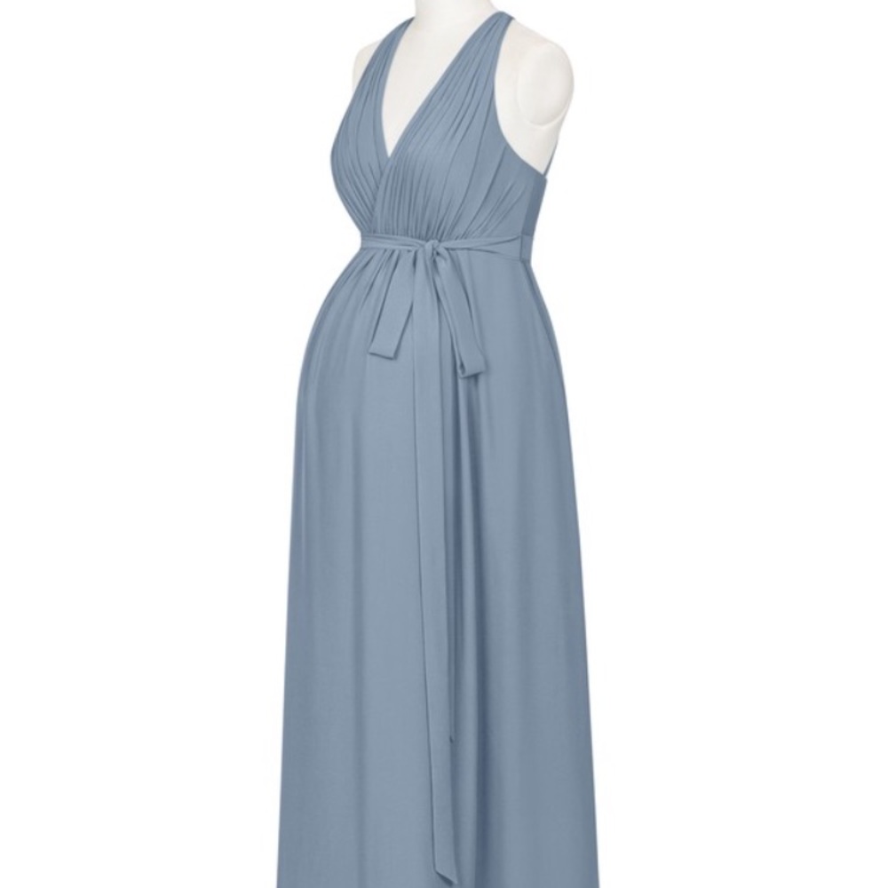 Azazie Athena Maternity Gown Dusty Blue Size 12